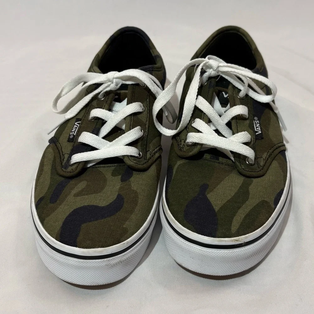 Vans Atwood Camo Canvas Sneakers Youth 5.5 Unisex Skate Shoes Green - Picture 2 of 11